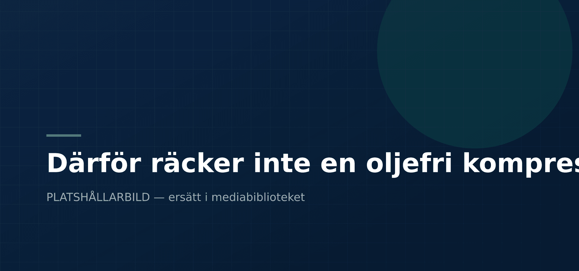 Därför räcker inte en oljefri kompressor — Enlighter